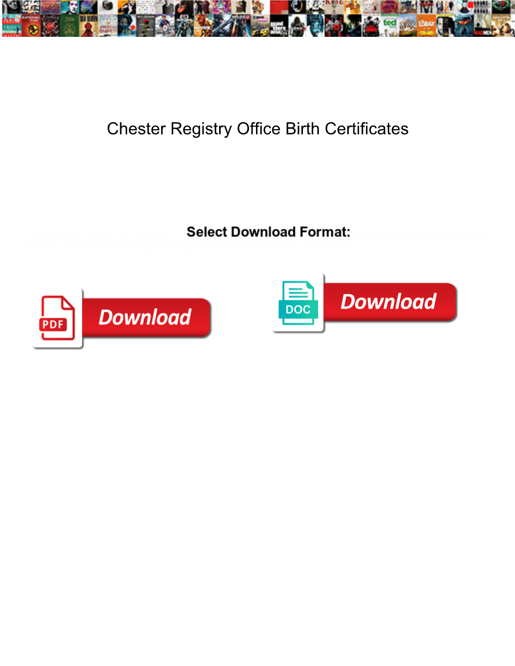 Chester Registry Office Birth Certificates