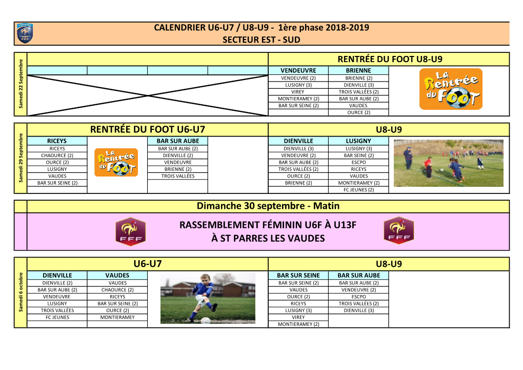 Rassemblement Féminin U6f À U13f À St Parres Les Vaudes