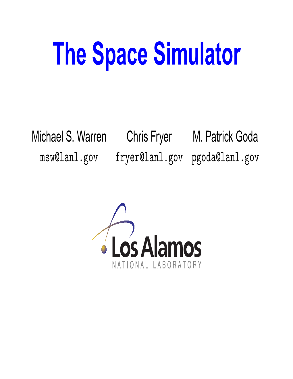 The Space Simulator