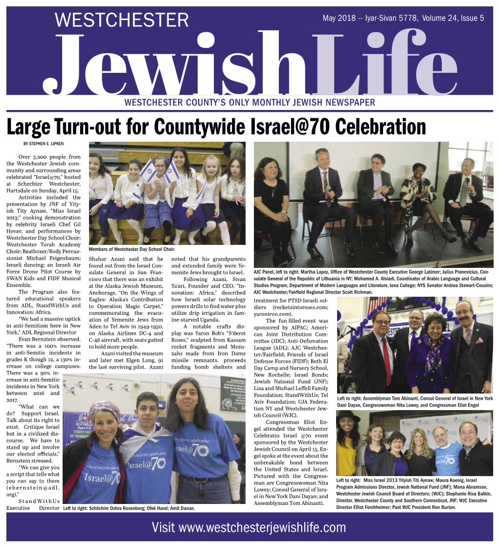 Large Turn-Out for Countywide Israel@70 Celebration by STEPHEN E