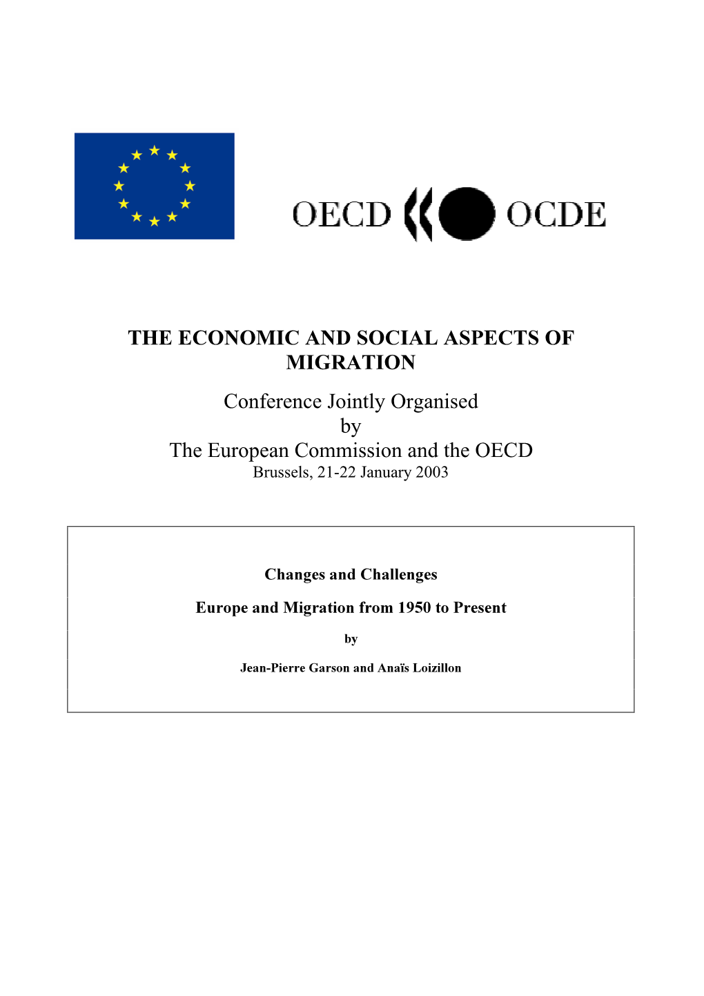 The Economic and Social Aspects of Migration