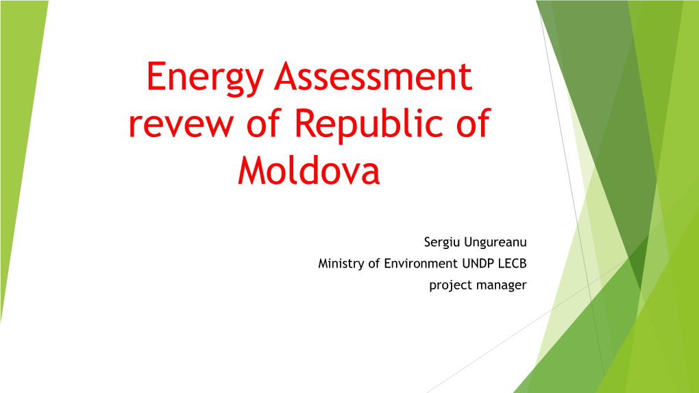Energy Assessment Revew of Republic of Moldova
