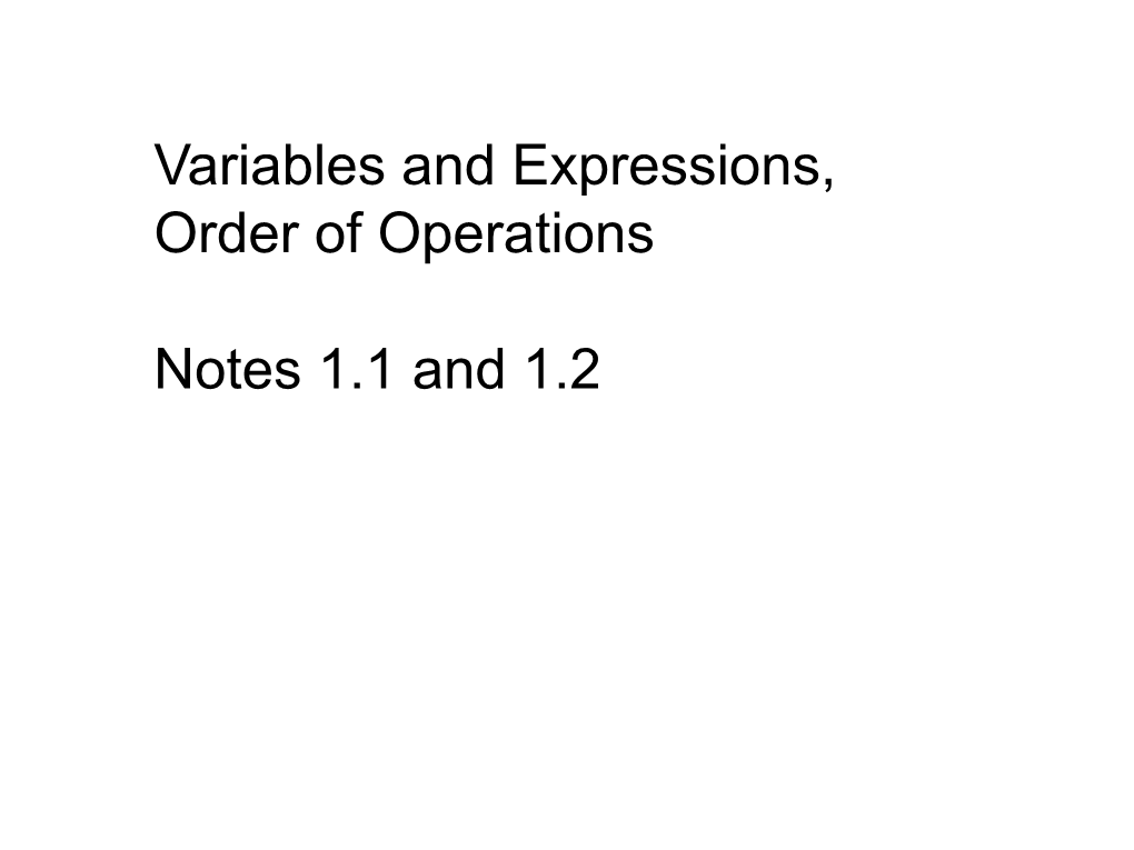 Algebraic Expressions and Terms