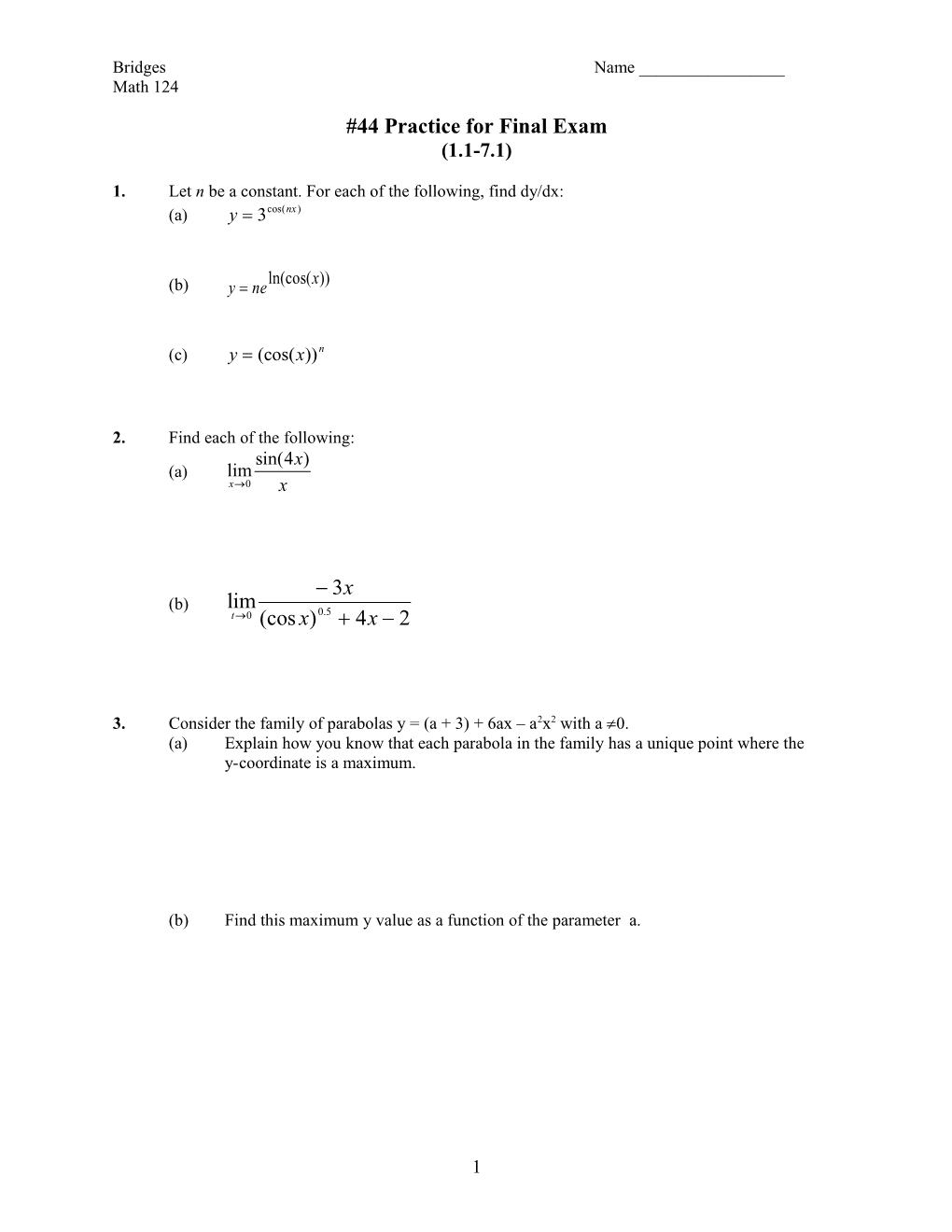 44 Practice for Final Exam