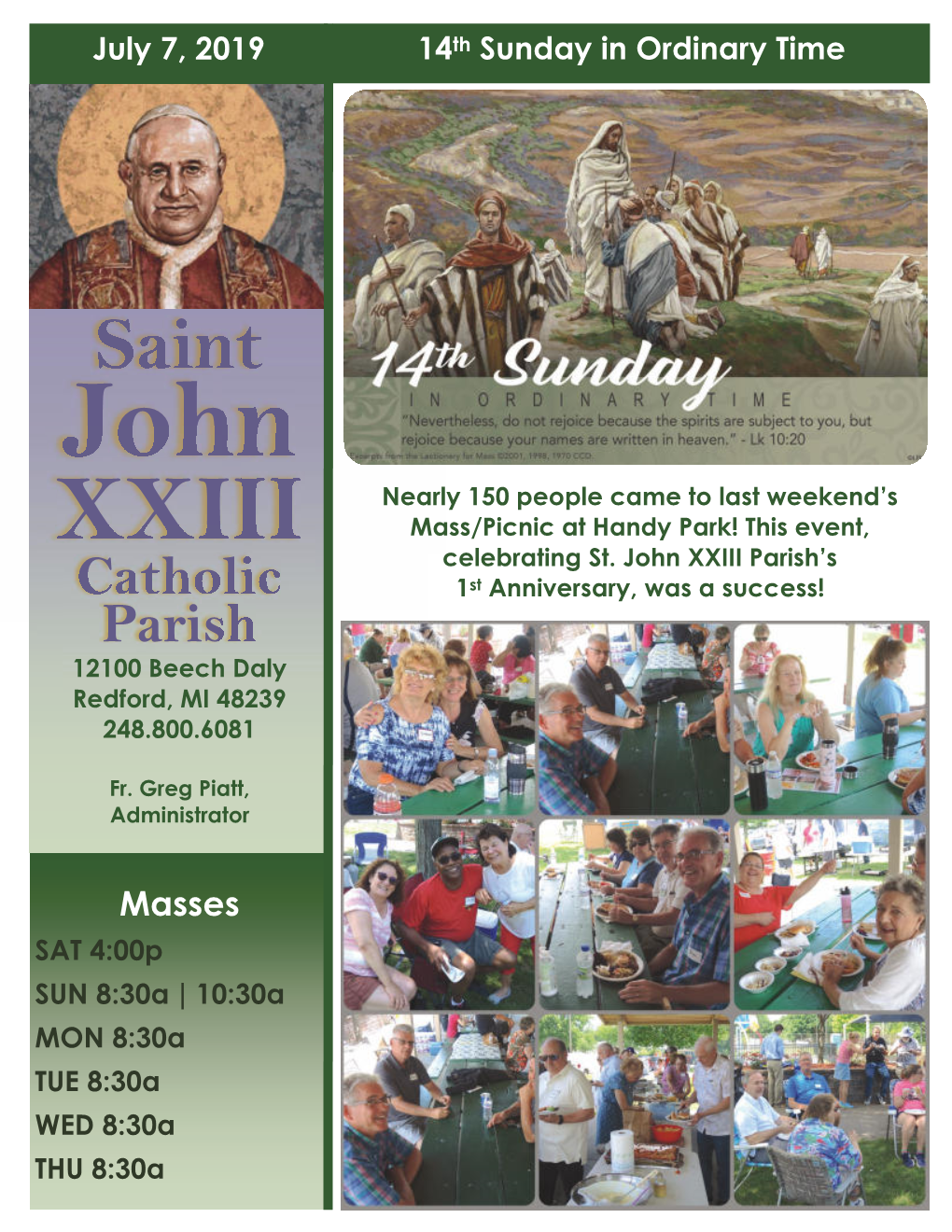 Catholic 1St Anniversary, Was a Success! Parish 12100 Beech Daly Redford, MI 48239 248.800.6081