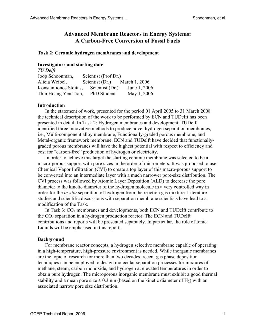 Advanced Membrane Reactors in Energy Systems: a Carbon-Free Conversion of Fossil Fuels