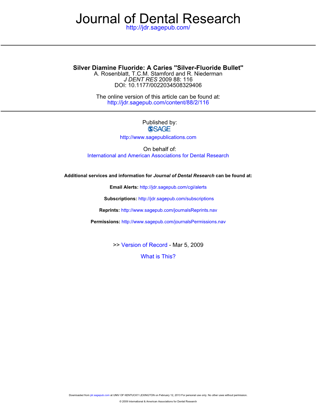 Journal of Dental Research