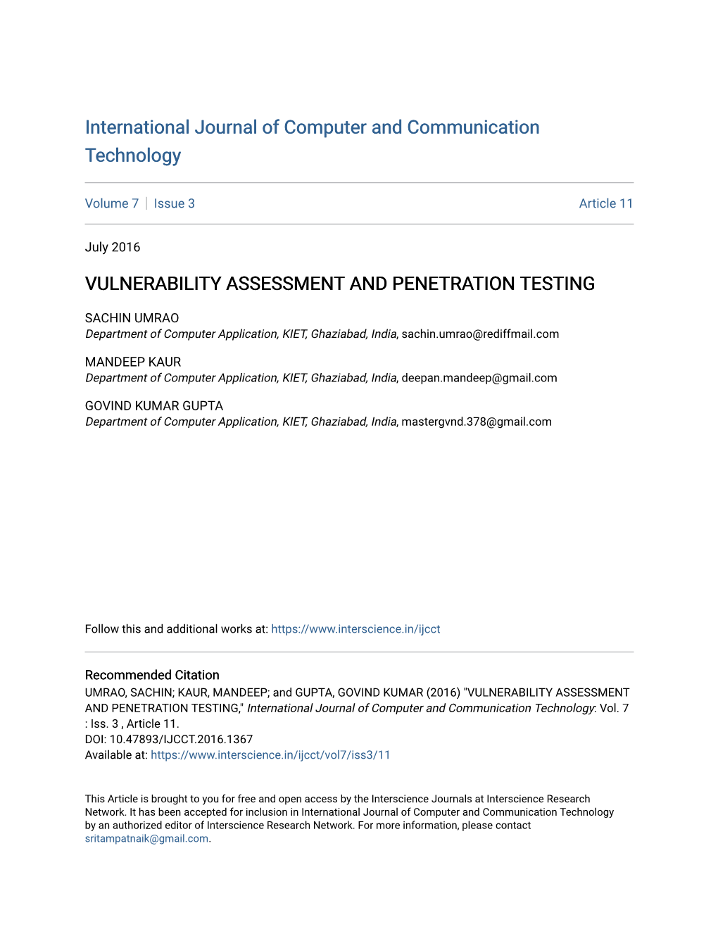 Vulnerability Assessment and Penetration Testing