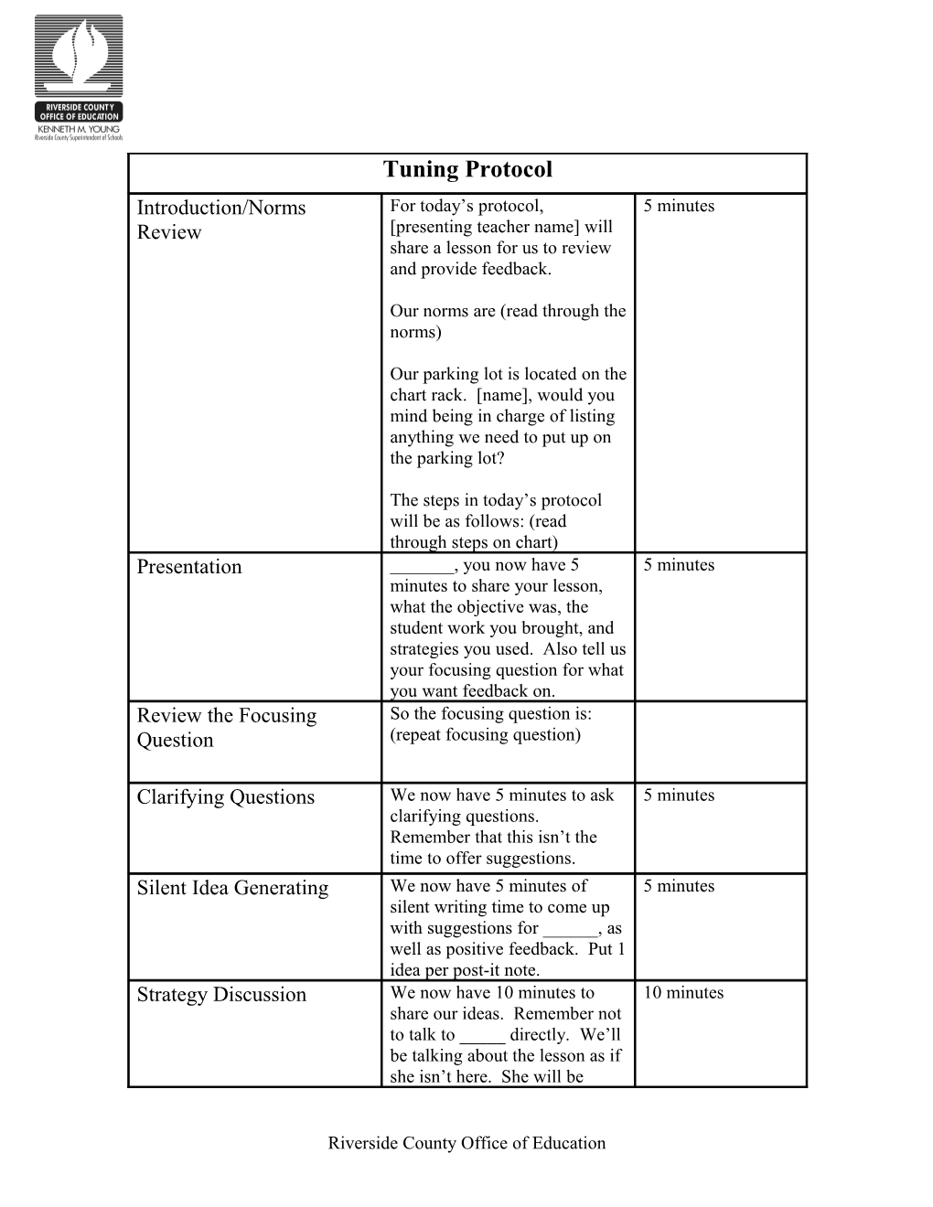 Tuning Protocol