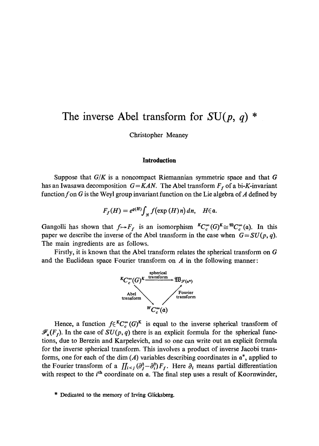 The Inverse Abel Transform for <Emphasis Type=