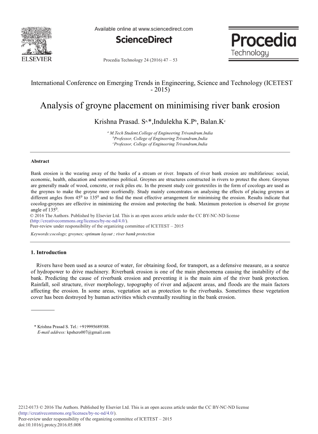 Analysis of Groyne Placement on Minimising River Bank Erosion