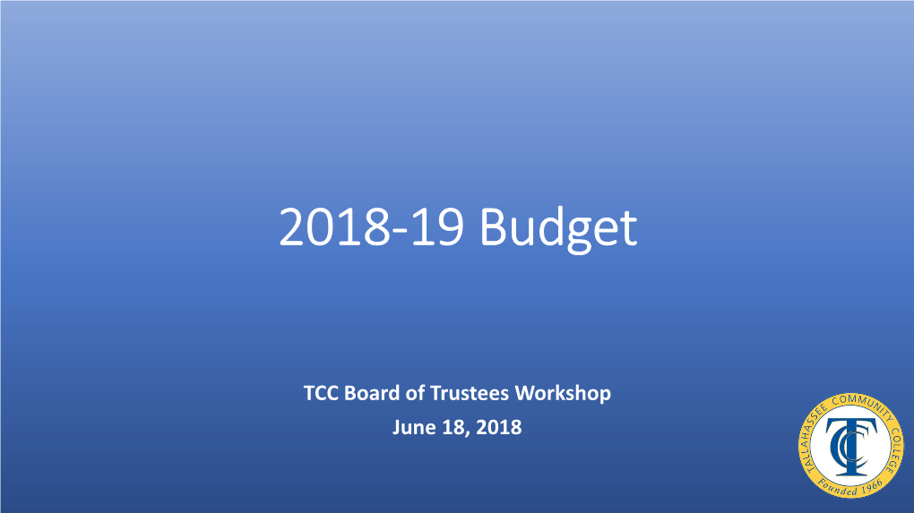 2018-19 Budget