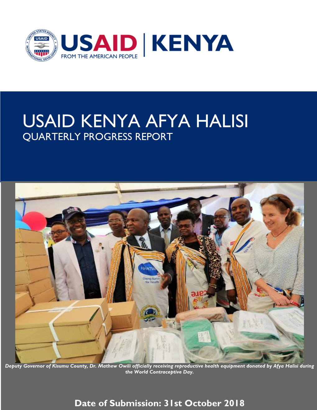 Usaid Kenya Afya Halisi Quarterly Progress Report