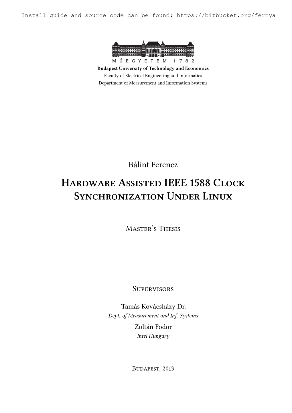 Hardware Assisted IEEE 1588 Clock Synchronization Under Linux