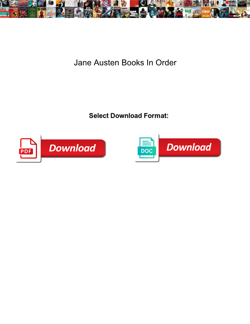 Jane Austen Books in Order