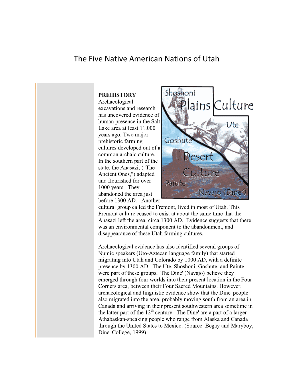 The Five Native American Nations of Utah