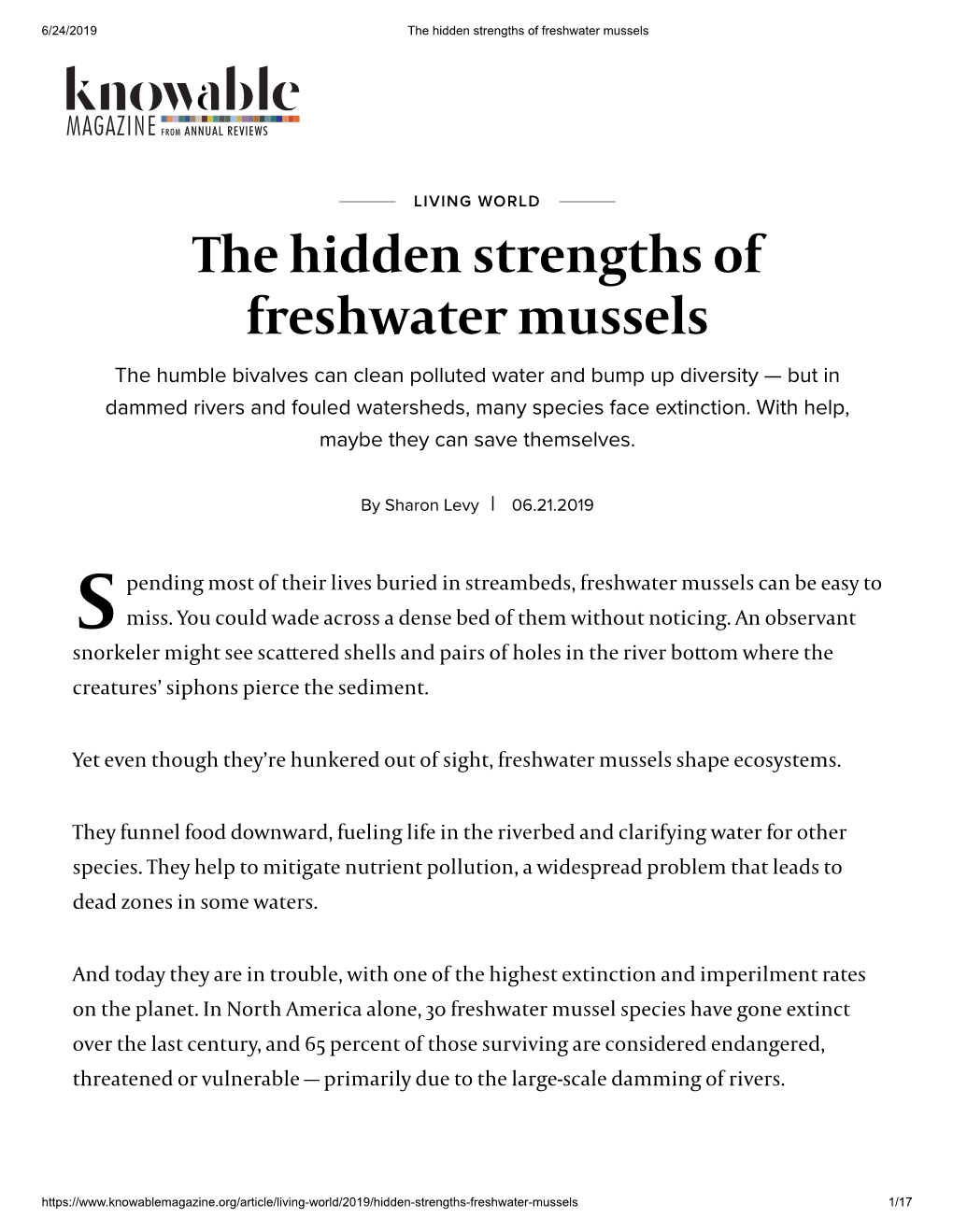 The Hidden Strengths of Freshwater Mussels