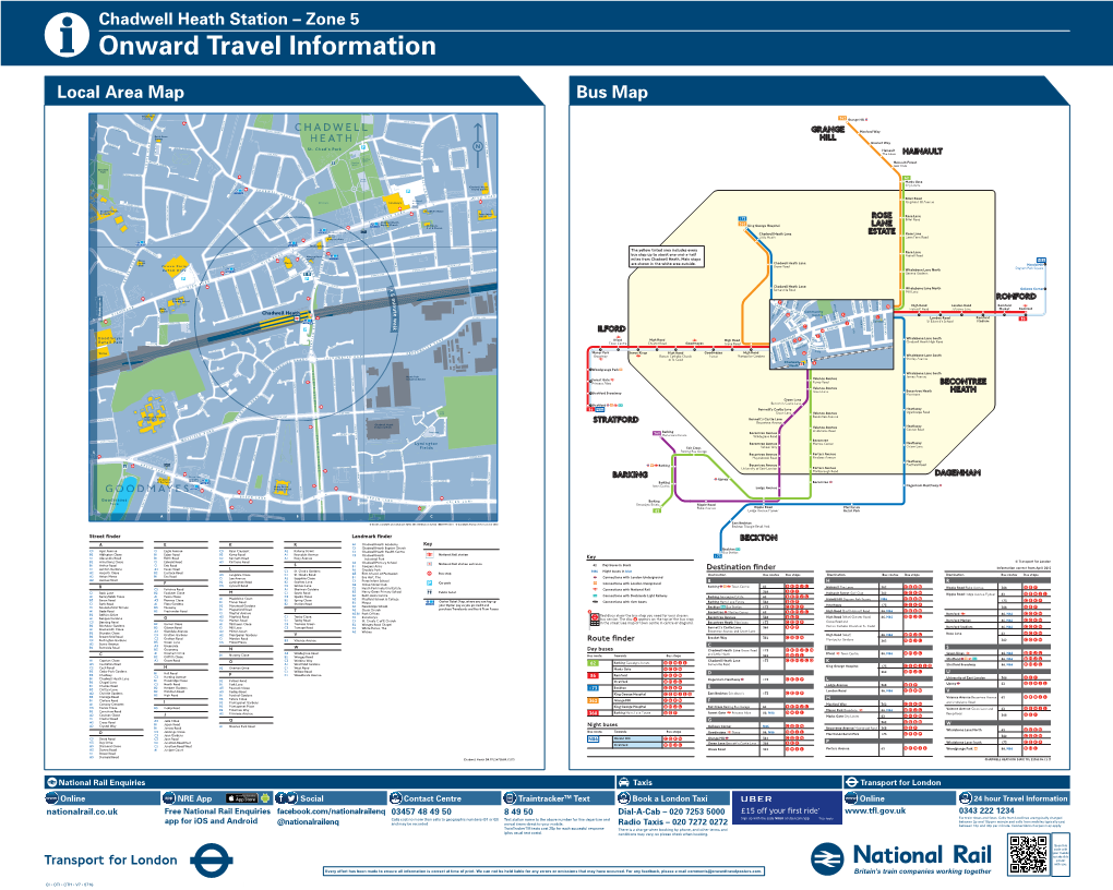 Chadwell Heath Station – Zone 5 I Onward Travel Information Local Area Map Busbuses Map from Chadwell Heath