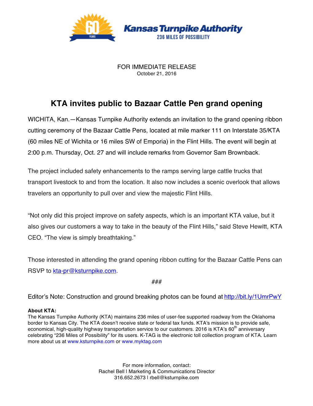 KTA Invites Public to Bazaar Cattle Pen Grand Opening