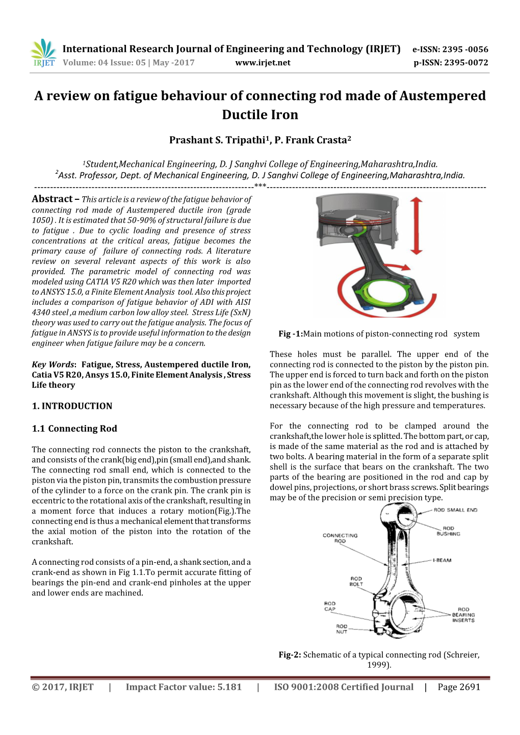 A Review on Fatigue Behaviour of Connecting Rod Made of Austempered Ductile Iron