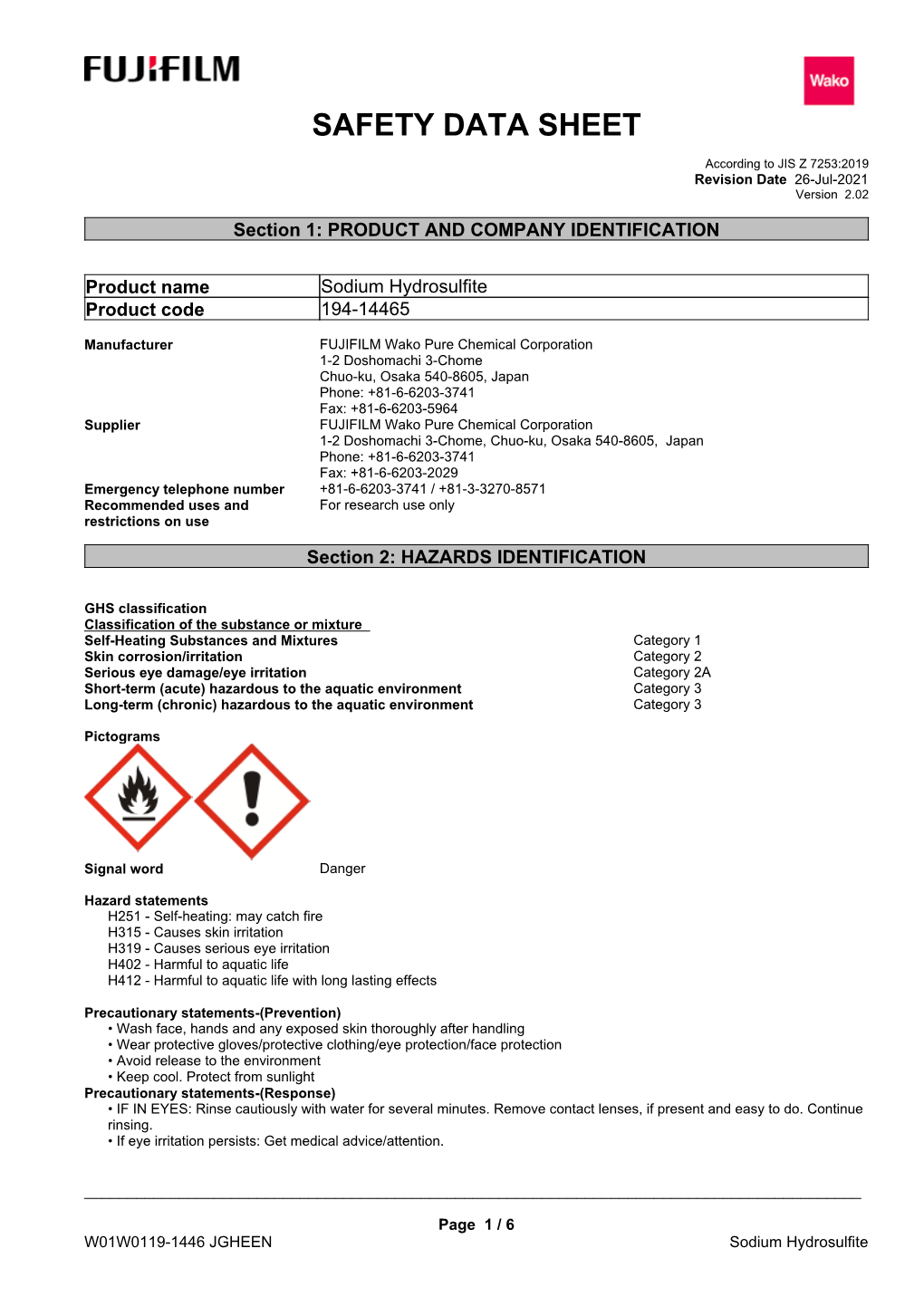 Safety Data Sheet