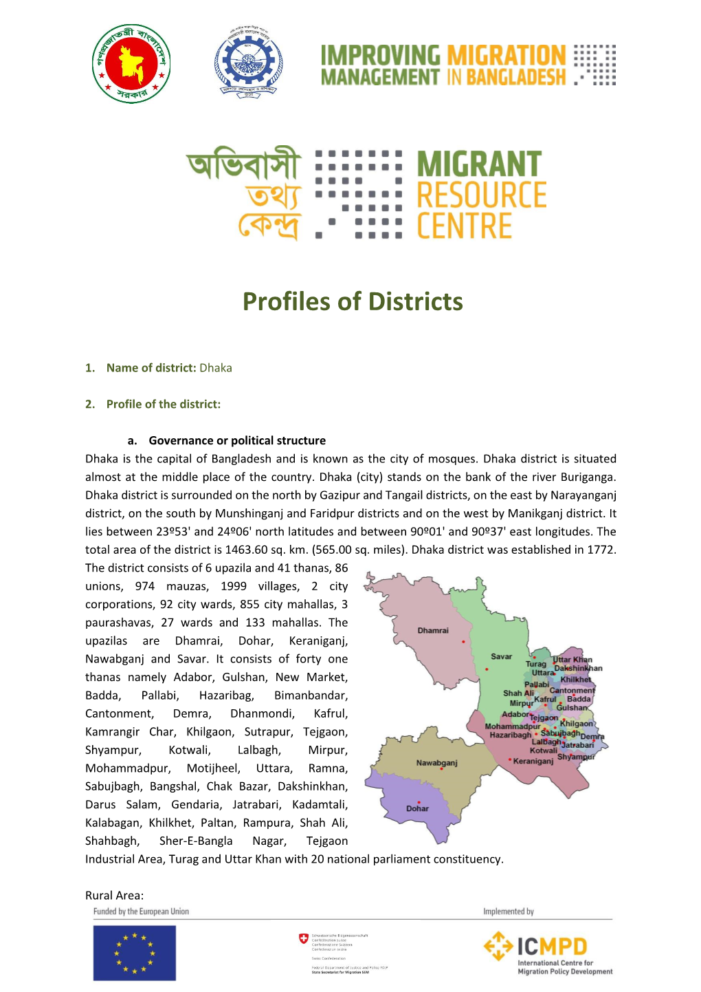 Profiles of Districts