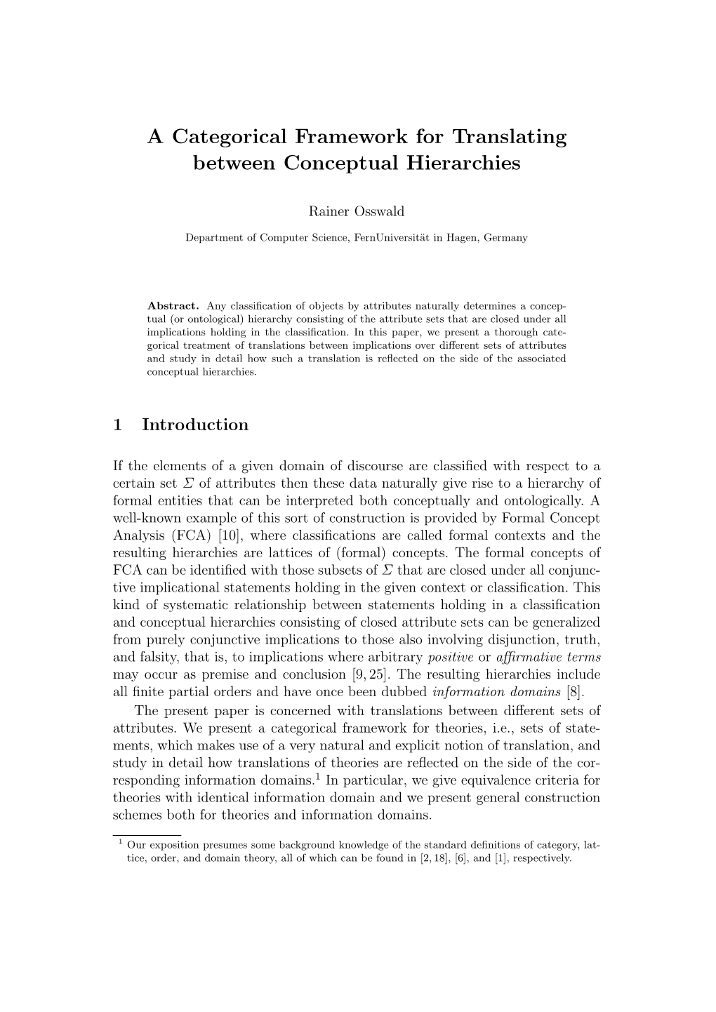 A Categorical Framework for Translating Between Conceptual Hierarchies