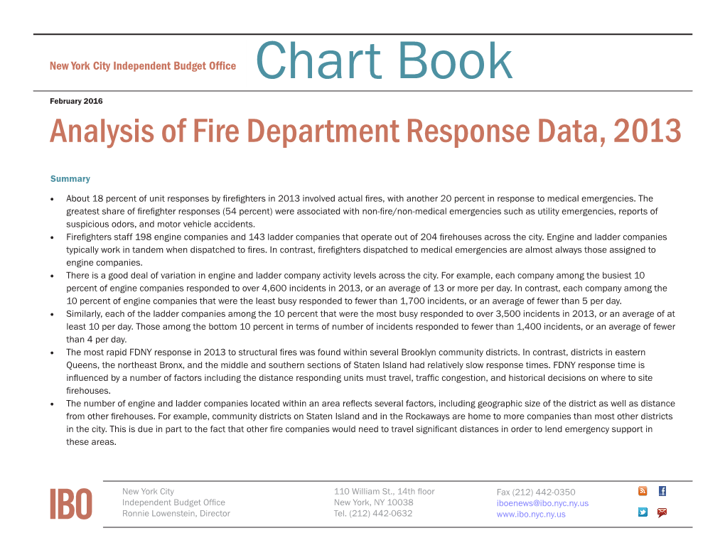 Analysis of Fire Department Response Data, 2013