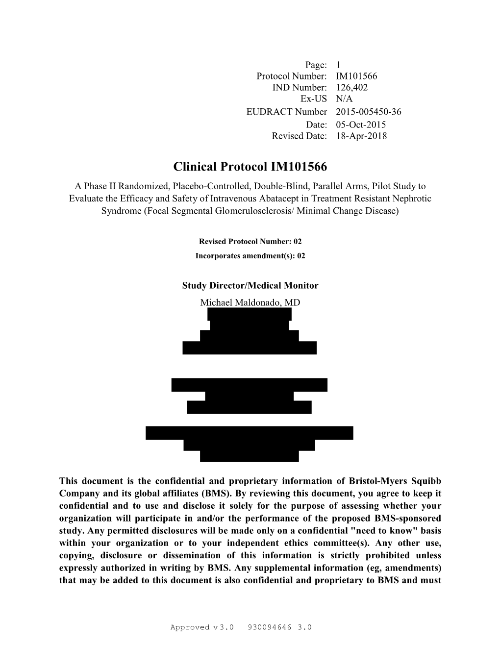 Clinical Protocol IM101566