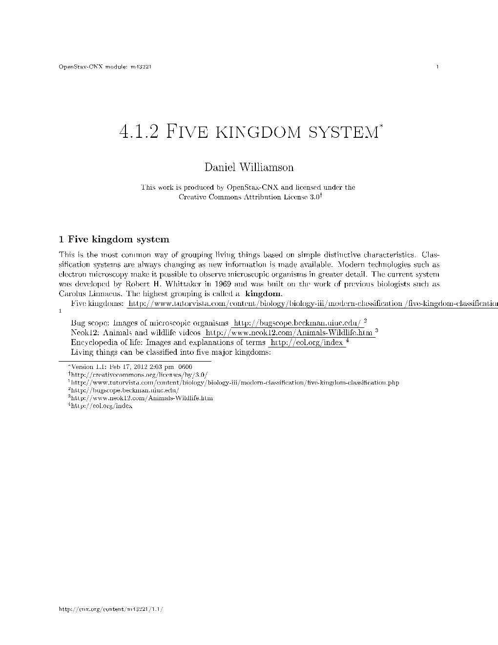 4.1.2 Five Kingdom System*