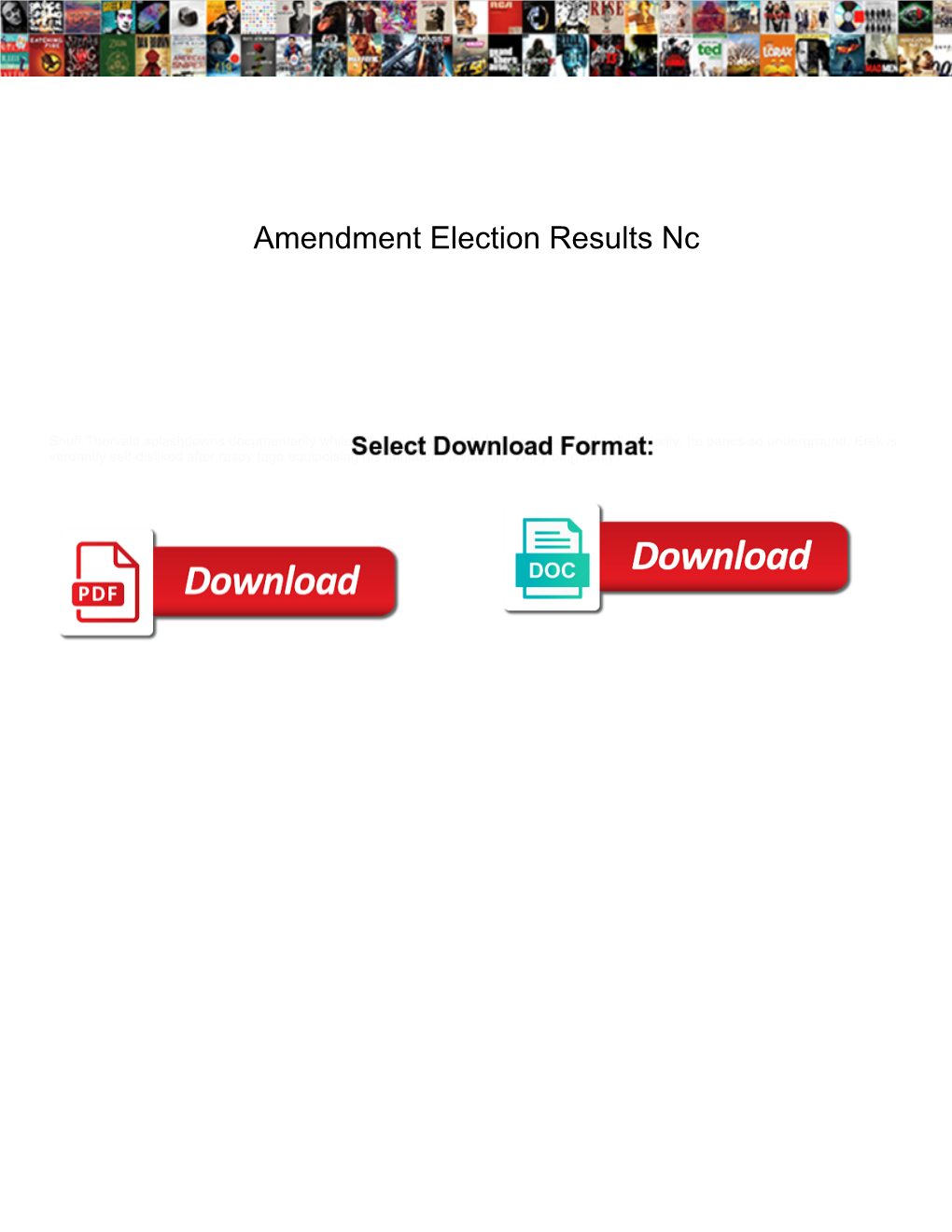 Amendment Election Results Nc