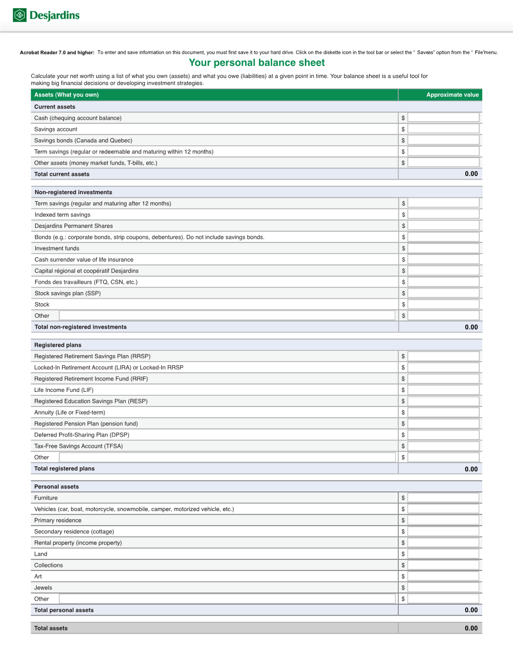 Your Personal Balance Sheet Calculate Your Net Worth Using a List of What You Own (Assets) and What You Owe (Liabilities) at a Given Point in Time