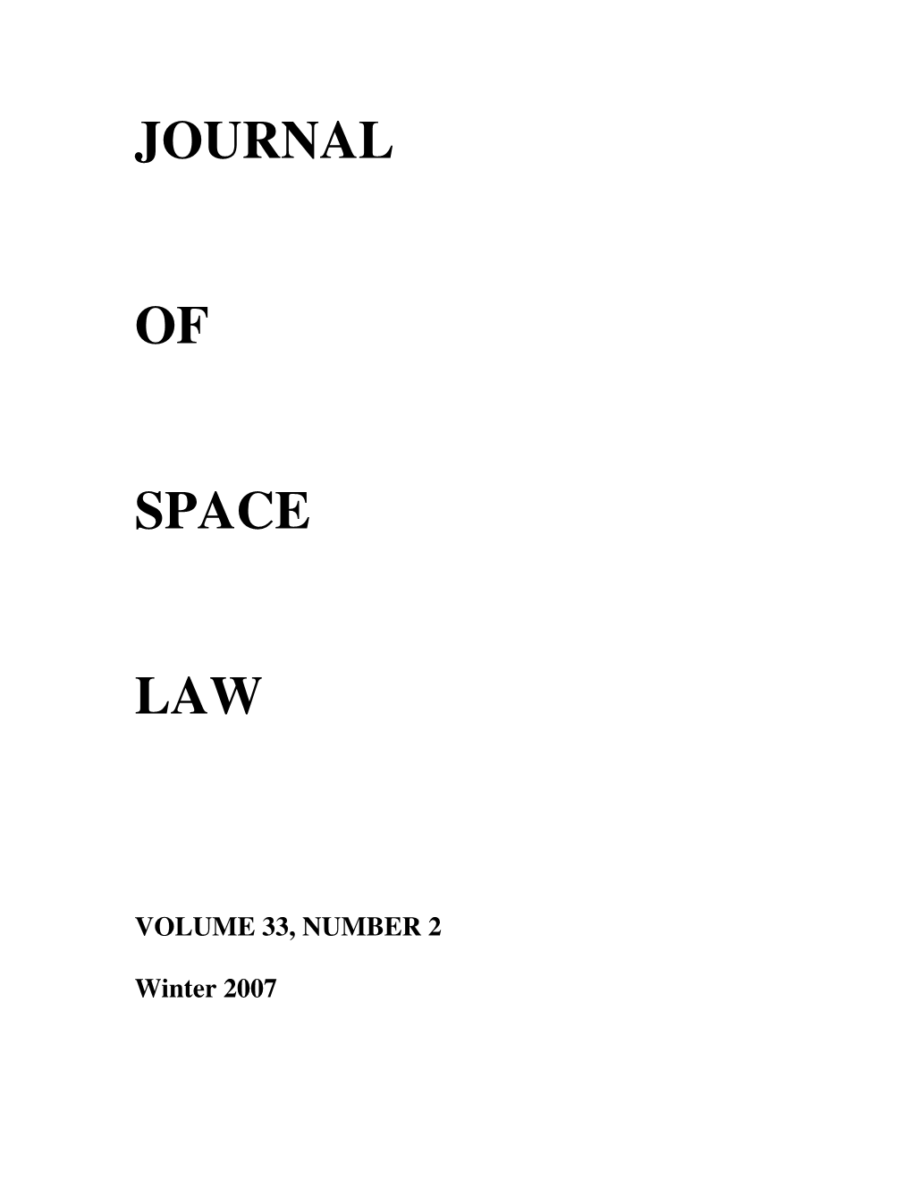 Journal of Space Law