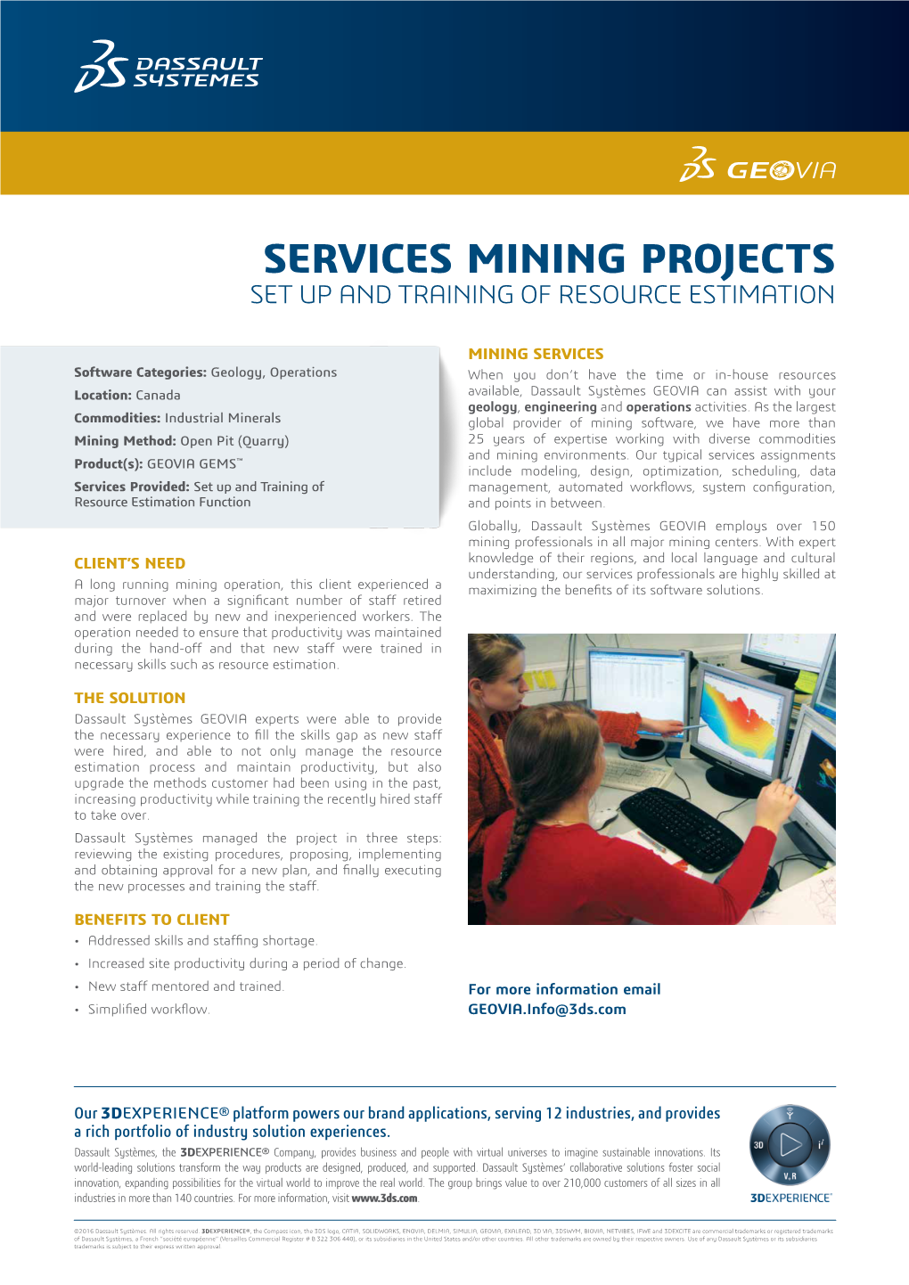 Services Mining Projects Set up and Training of Resource Estimation