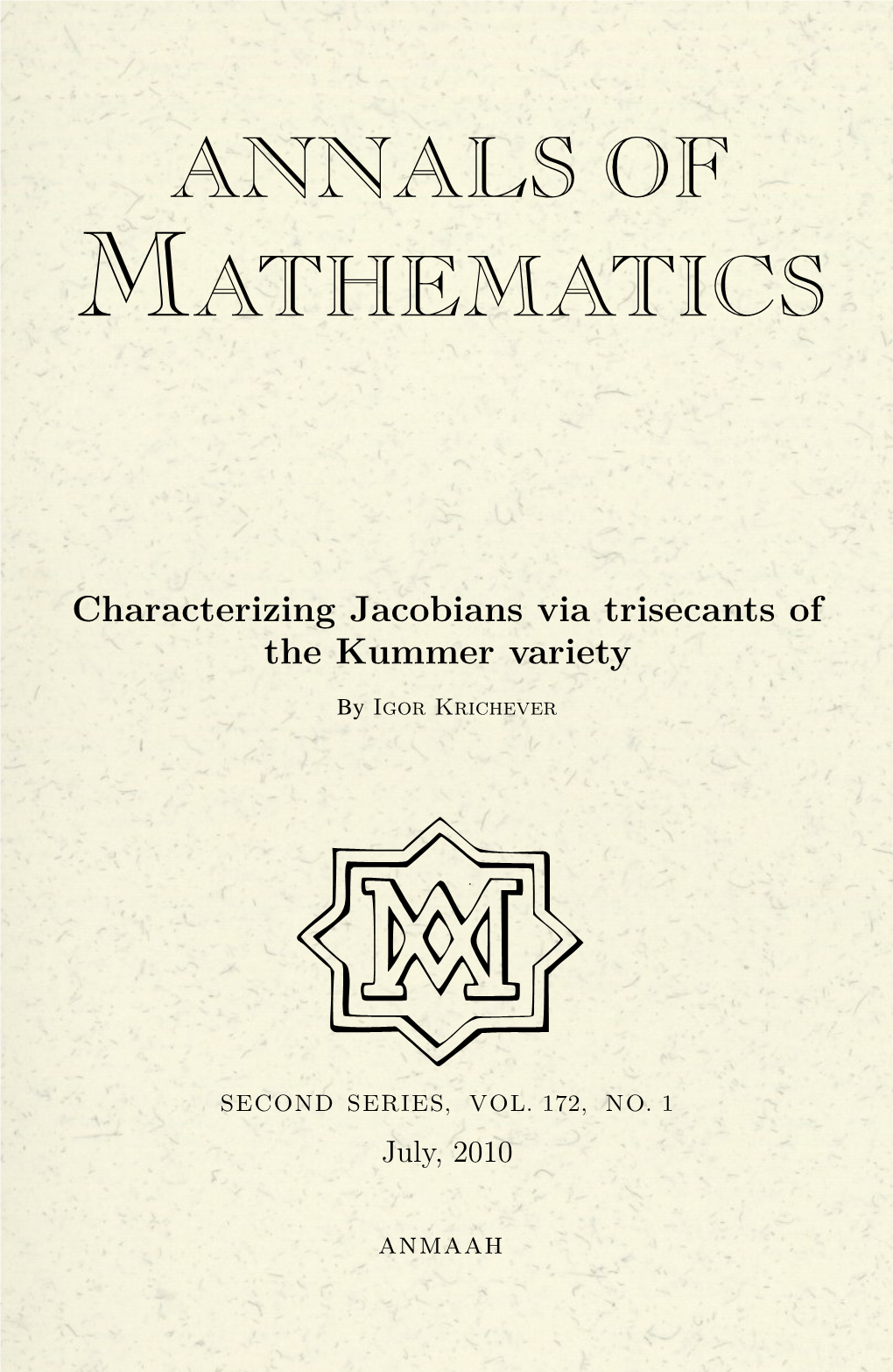 Characterizing Jacobians Via Trisecants of the Kummer Variety