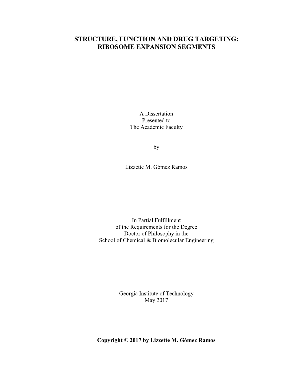 Ribosome Expansion Segments