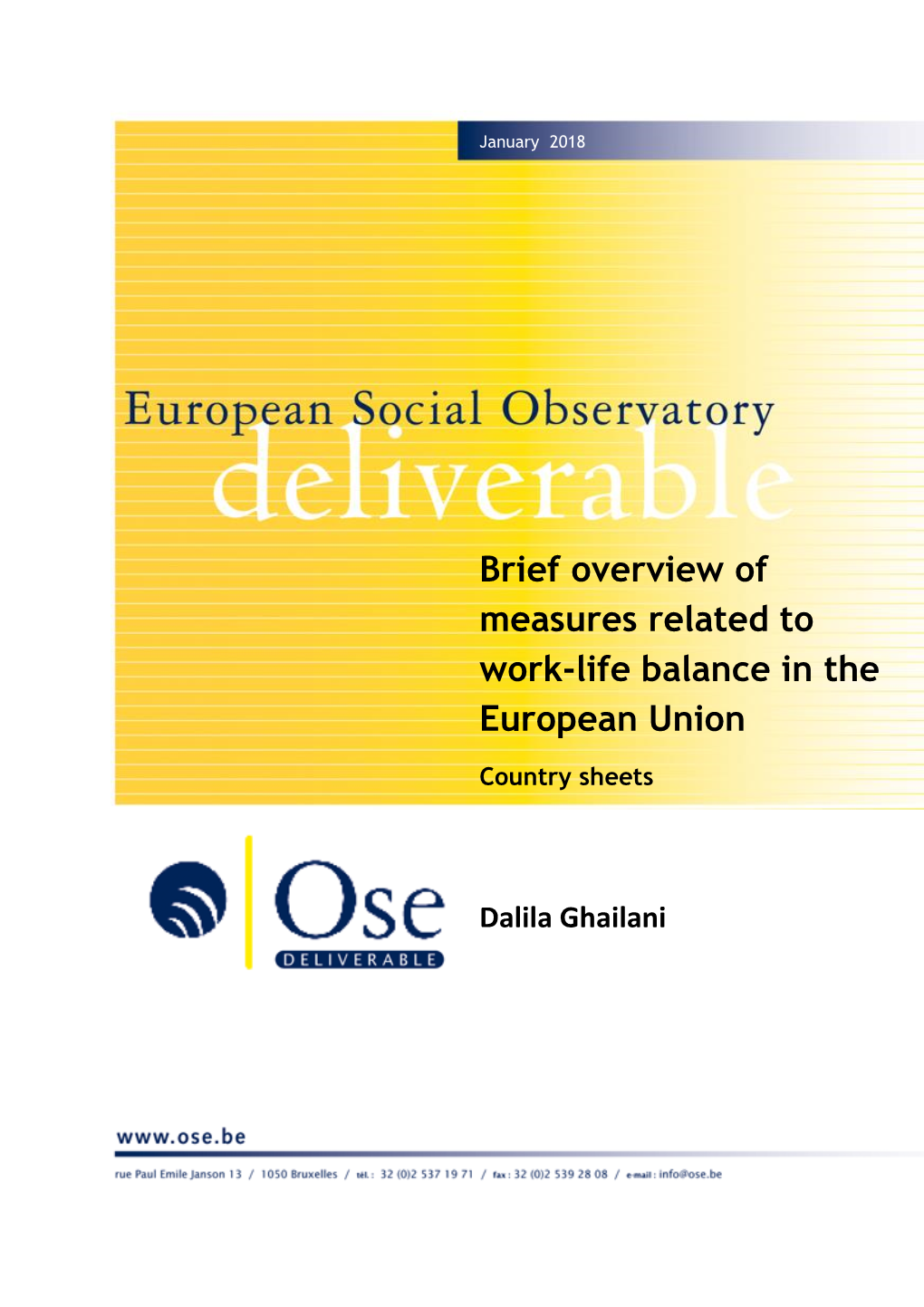 Brief Overview of Measures Related to Work-Life Balance in the European Union