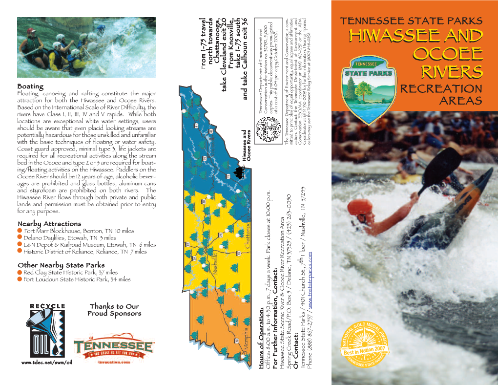 Hiwassee/Ocoee State Park Brochure