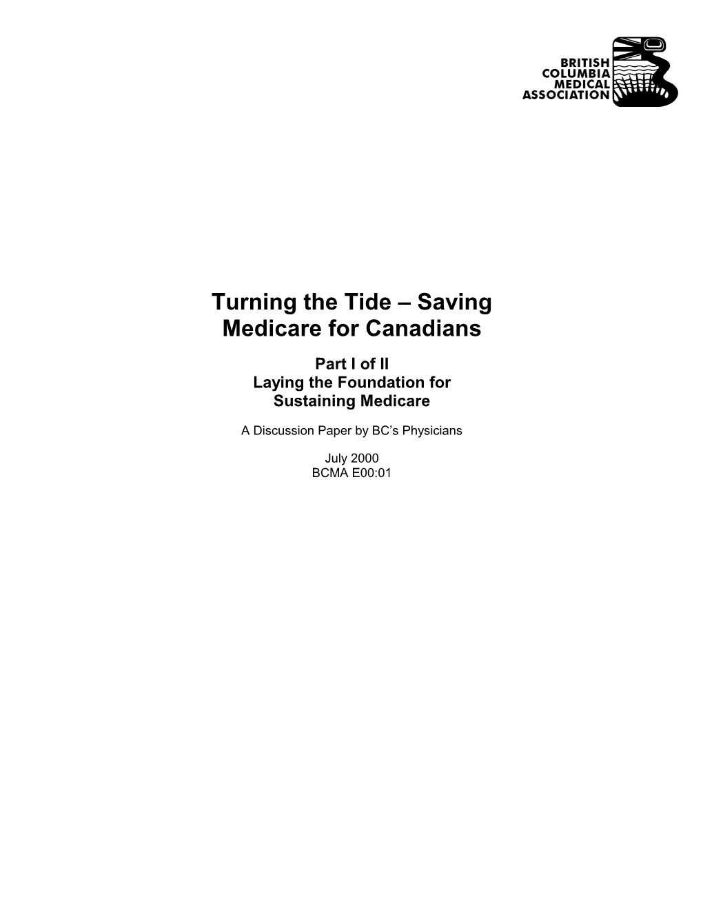 Turning the Tide – Saving Medicare for Canadians