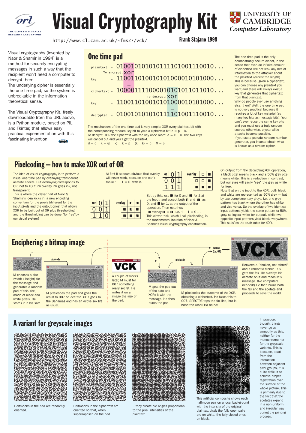 Visual Cryptography Kit Computer Laboratory