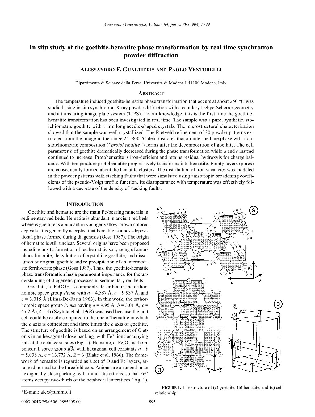 In Situ Study of the Goethite-Hematite Phase Transformation by Real Time Synchrotron Powder Diffraction