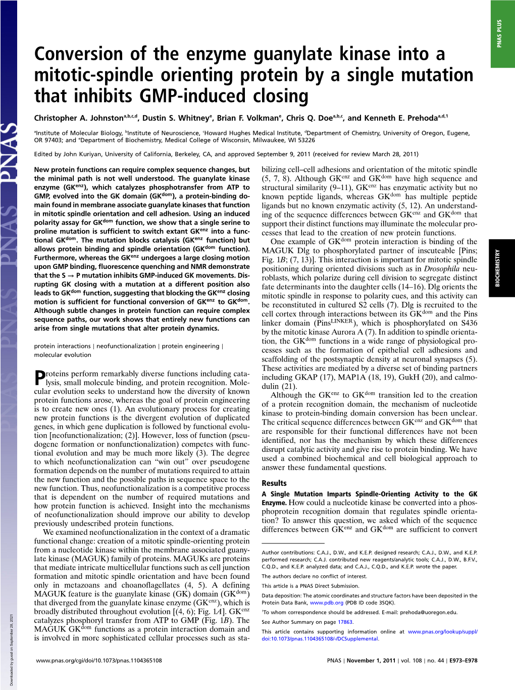 Conversion of the Enzyme Guanylate Kinase Into a Mitotic-Spindle