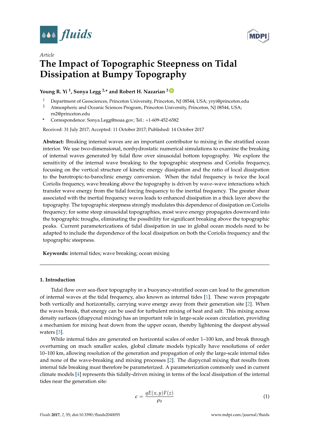 The Impact of Topographic Steepness on Tidal Dissipation at Bumpy Topography