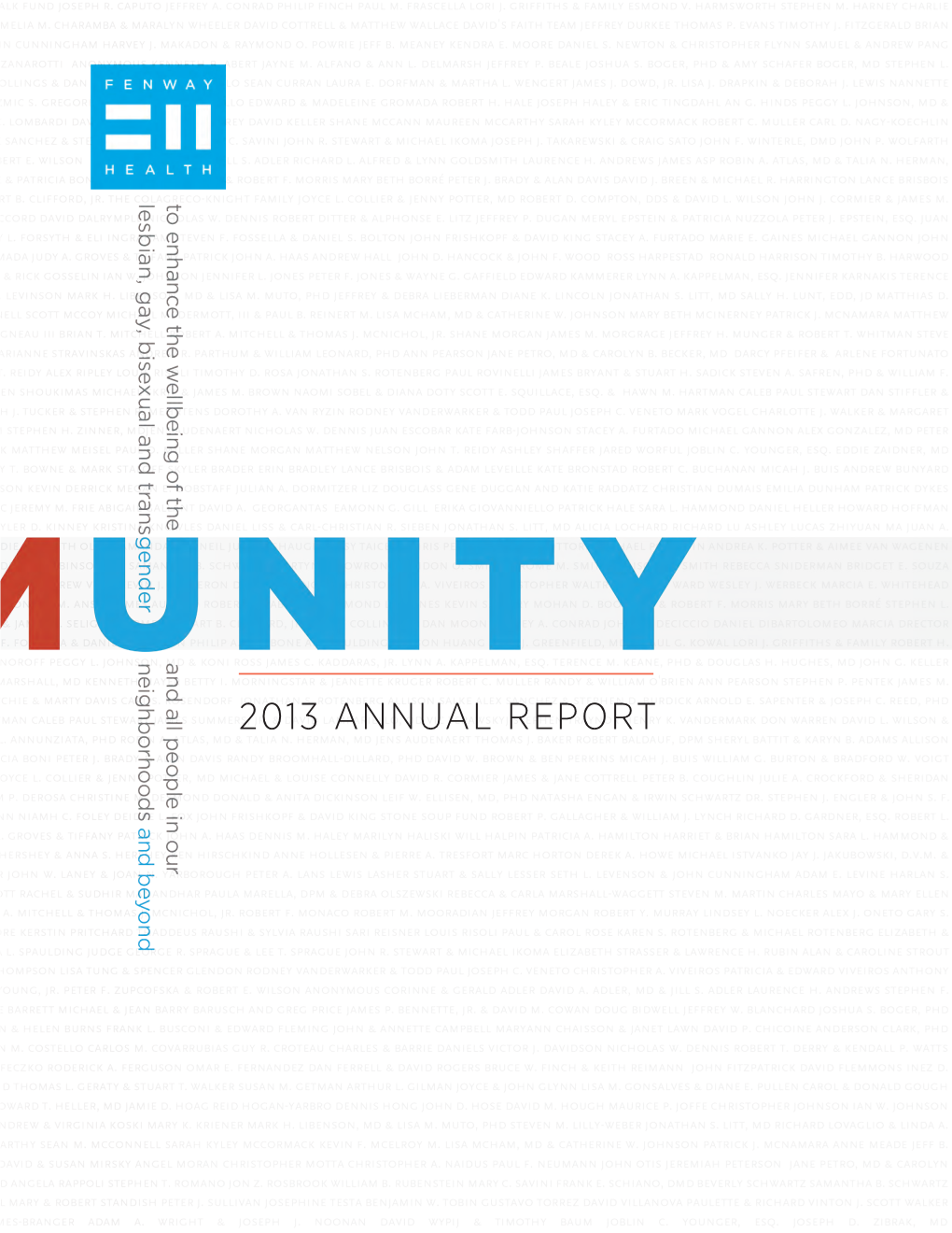 2013 Annual Report Table of Contents