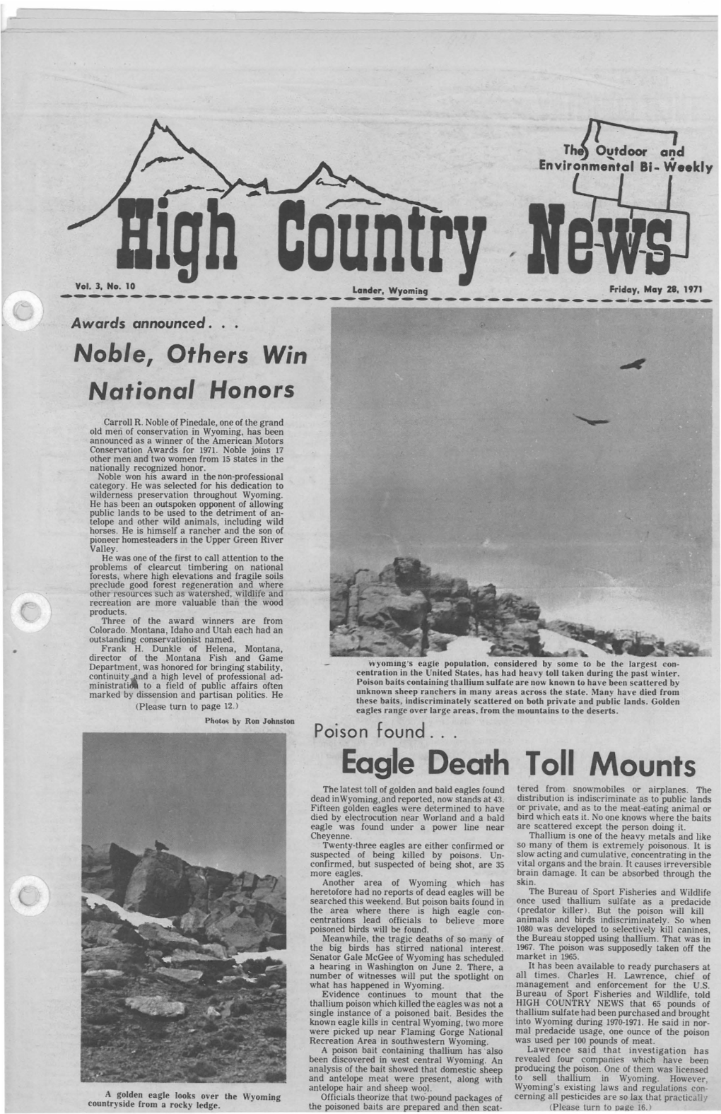 High Country News Vol. 3.10, May 28, 1971