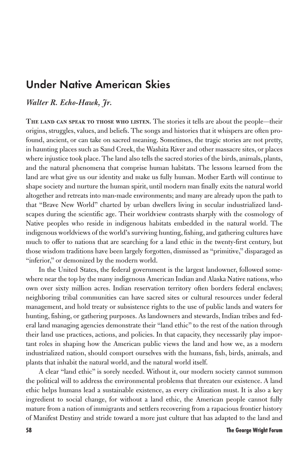 Under Native American Skies