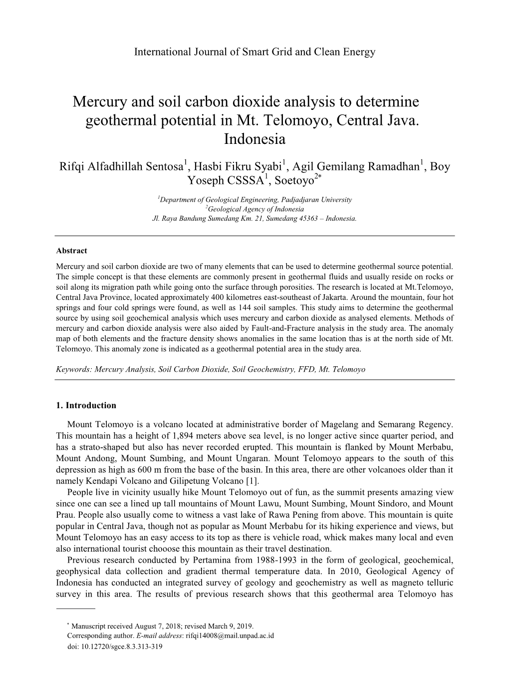 Mercury and Soil Carbon Dioxide Analysis to Determine Geothermal Potential in Mt