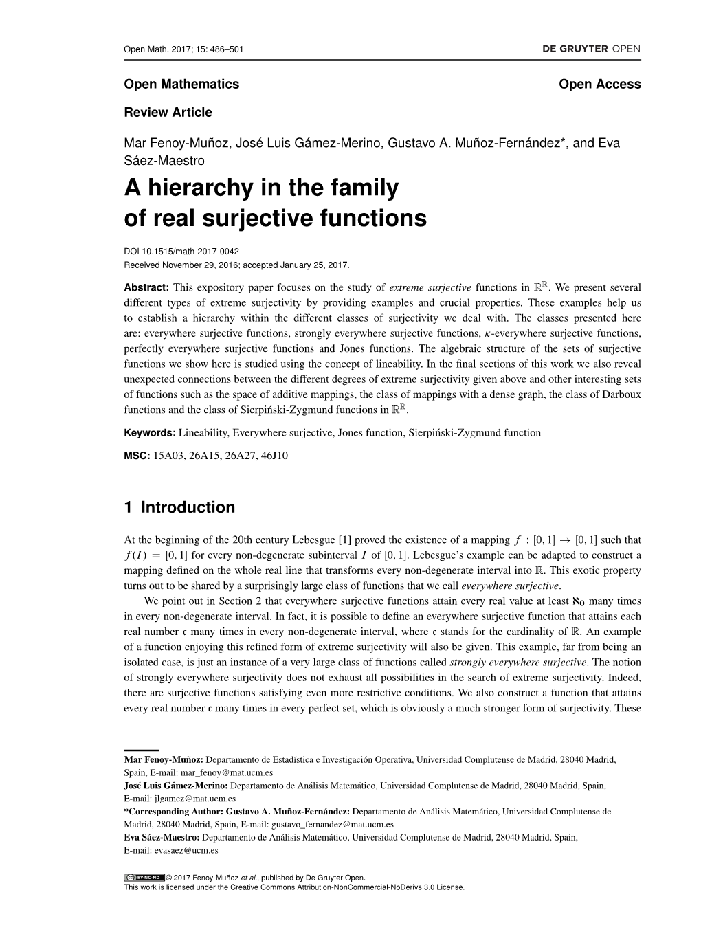 A Hierarchy in the Family of Real Surjective Functions