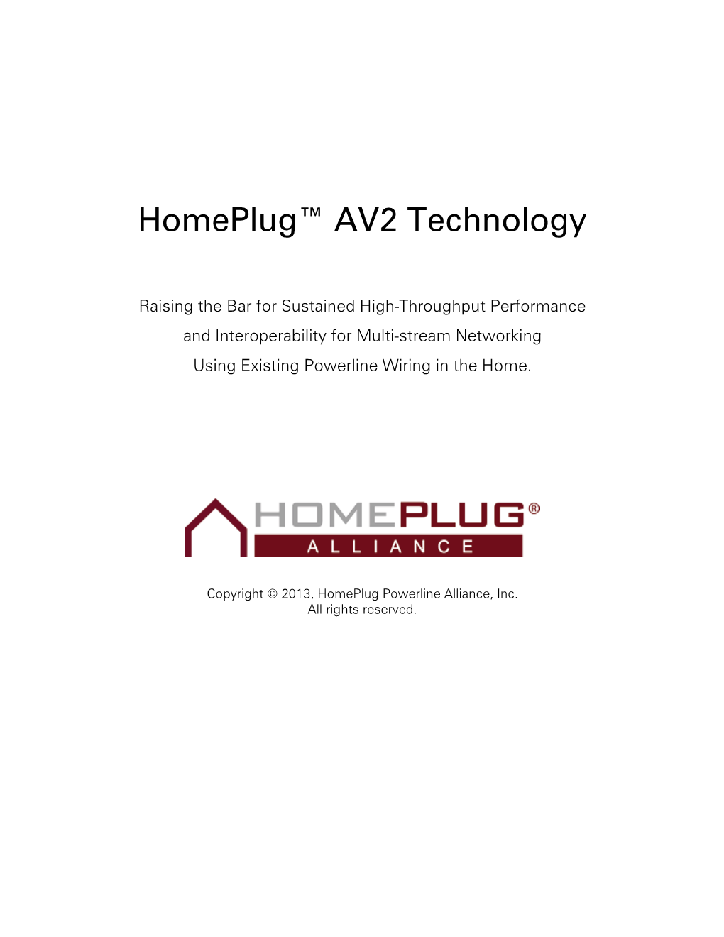 Homeplug™ AV2 Technology