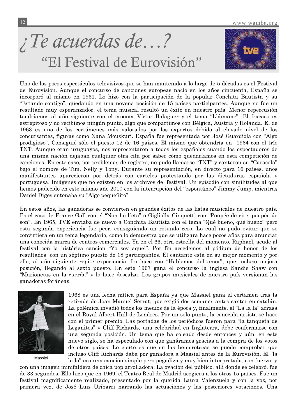 ¿Te Acuerdas De…? “El Festival De Eurovisión”